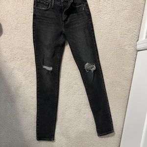 721 high rise skinny jeans gray/black